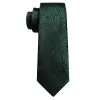 Barry Wang Green Tie Dark Olive Green Paisley Silk Tie Hanky Cufflinks Set sold by Barrywang