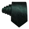 Barry Wang Green Tie Dark Olive Green Paisley Silk Tie Hanky Cufflinks Set sold by Barrywang