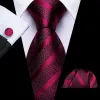 Barry. Wang Burgundy Tie Black Red Pattern Mens Tie Hanky Cufflinks Set sold by Barrywang