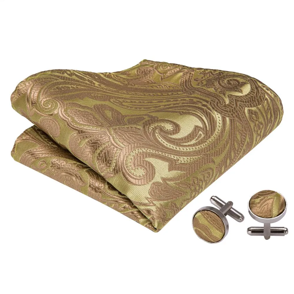 Barry. Wang Gold Tie Jacquard Woven Paisley Pre-tied Bow Tie for Men sold by Barrywang product image thumbnail 5