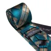 Barry. Wang Tie Plaid Beige Teal Blue Checkered Necktie Hanky Cufflinks Set sold by Barrywang