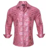 Barry. Wang Men's Bronzing Shirt Watermelon Pink Floral Silk Shirt sold by Barrywang