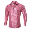 Barry. Wang Men's Bronzing Shirt Watermelon Pink Floral Silk Shirt sold by Barrywang