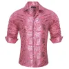Barry. Wang Men's Bronzing Shirt Watermelon Pink Floral Silk Shirt sold by Barrywang