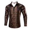Barry. Wang Men's Shirt Brown Blue Woven Paisley Silk Long Sleeve Shirt sold by Barrywang