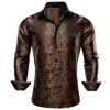 Barry. Wang Men's Shirt Brown Blue Woven Paisley Silk Long Sleeve Shirt sold by Barrywang