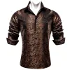 Barry. Wang Men's Shirt Brown Blue Woven Paisley Silk Long Sleeve Shirt sold by Barrywang