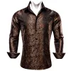 Barry. Wang Men's Shirt Brown Blue Woven Paisley Silk Long Sleeve Shirt sold by Barrywang