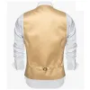 Fashionable Gold Solid Silk Waistcoat Vest for Business sold by Barrywang