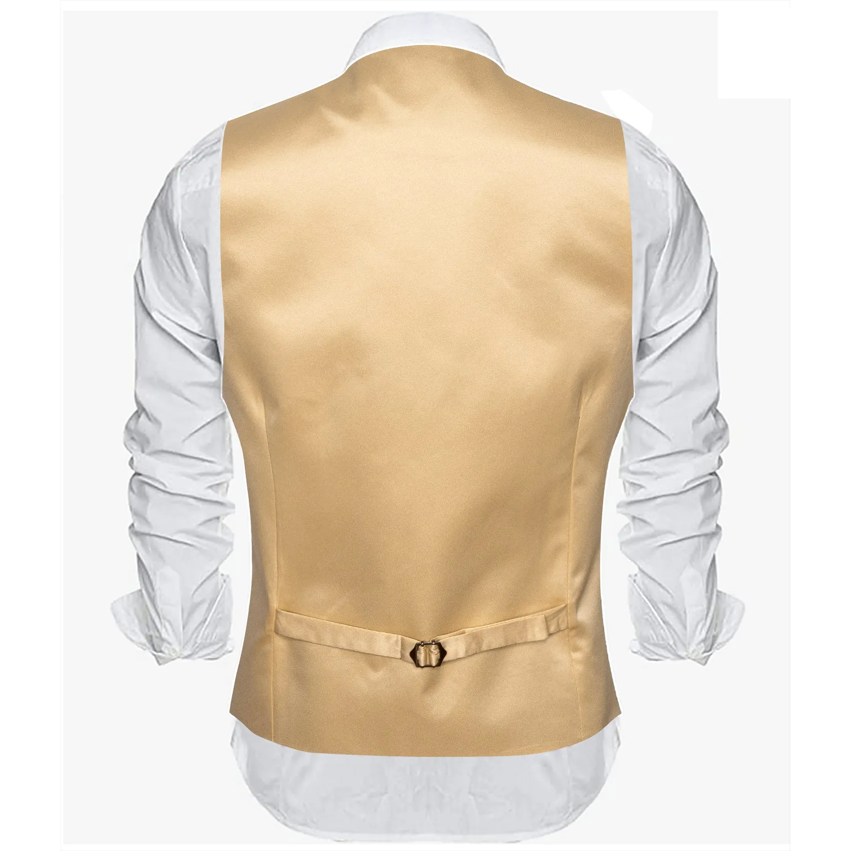 Fashionable Gold Solid Silk Waistcoat Vest for Business sold by Barrywang product image thumbnail 5