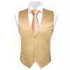 Fashionable Gold Solid Silk Waistcoat Vest for Business sold by Barrywang