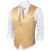 Fashionable Gold Solid Silk Waistcoat Vest for Business sold by Barrywang