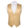 Fashionable Gold Solid Silk Waistcoat Vest for Business sold by Barrywang