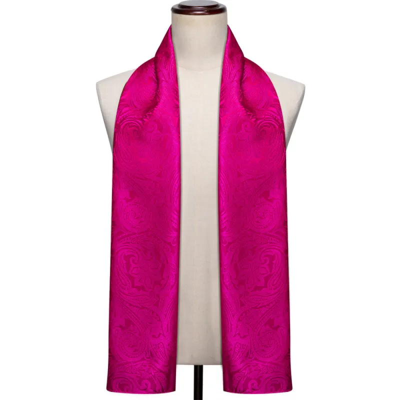 Barry Wang Red Violet Floral Silk Scarf for Men Accessory sold by Barrywang