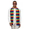 Barry Wang Rainbow Striped Silk Scarf for Men Accessory sold by Barrywang