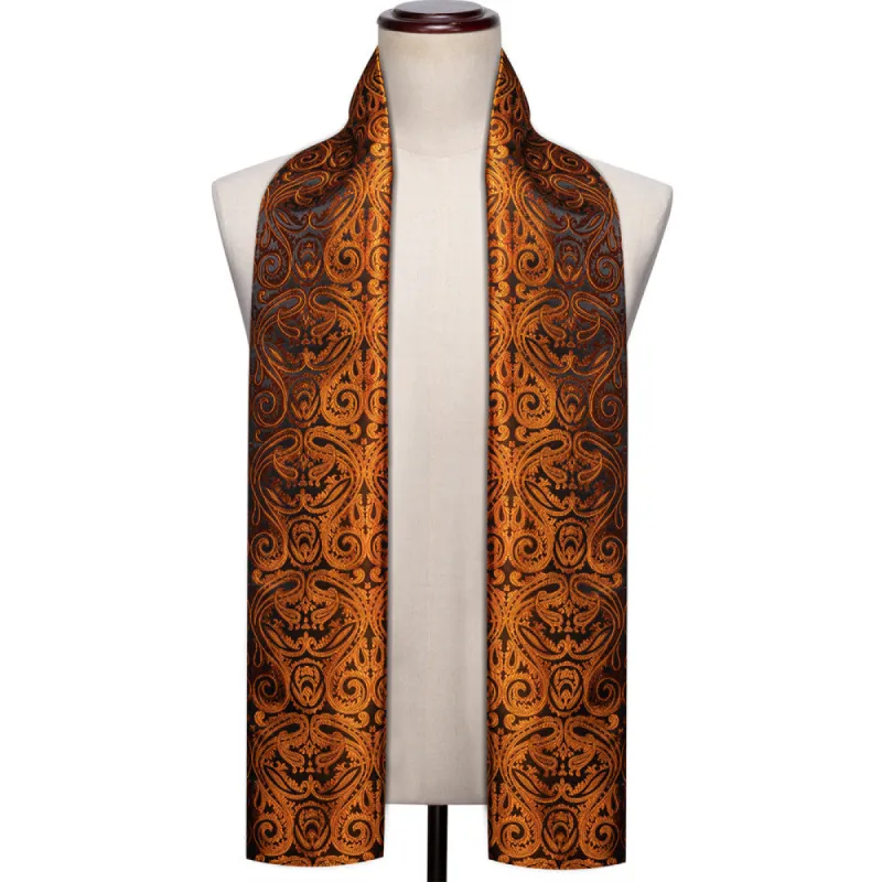 Barry Wang Silk Gold Floral Scarf Accessory for Men sold by Barrywang