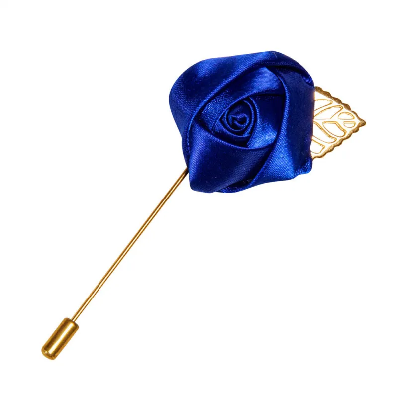 Barry Wang Accessories Blue Floral Lapel Pin Men's Brooch sold by Barrywang