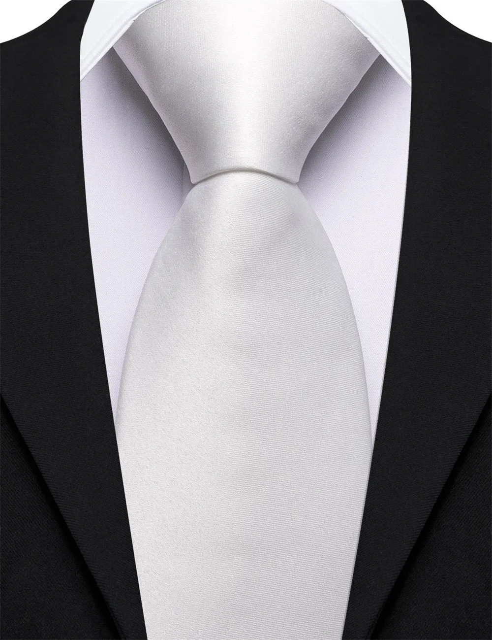 Barry Wang 5pcs Mens Waistcoat Set Platinum White Solid Vest Tie Set sold by Barrywang product image thumbnail 5