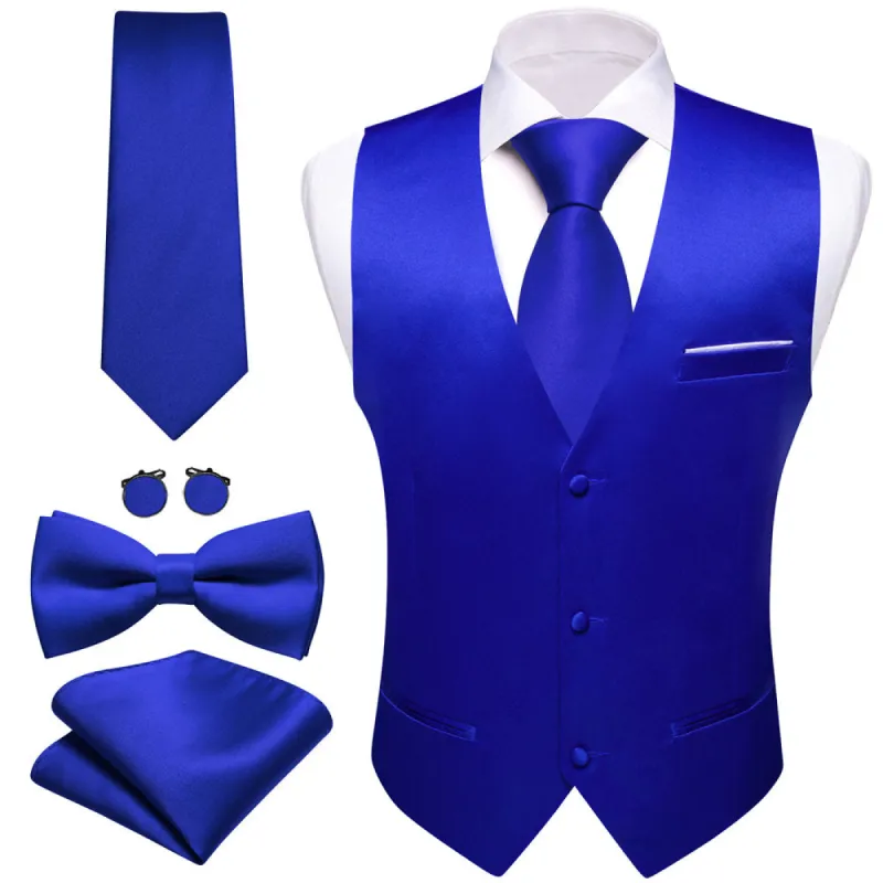 Barry. Wang 5pcs Mens Waistcoat Set Persian Blue Solid Vest Set sold by Barrywang
