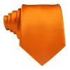 Barry Wang Orange Necktie Solid Silk Tie Pocket Square Cufflinks Set sold by Barrywang
