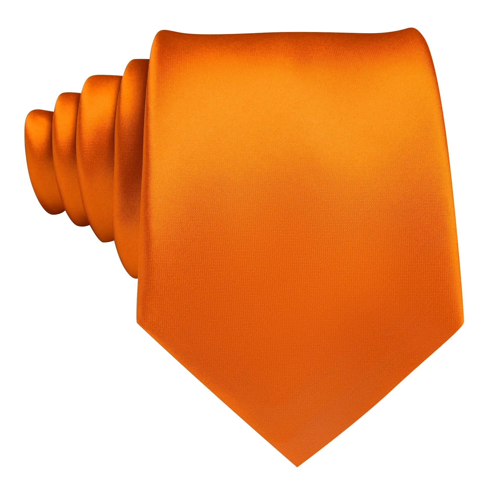 Barry Wang Orange Necktie Solid Silk Tie Pocket Square Cufflinks Set sold by Barrywang product image thumbnail 4