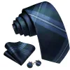 Barry Wang Plaid Tie Blue Green Mens Dress Work Tie Pocket Square Cufflinks Set sold by Barrywang