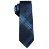 Barry Wang Plaid Tie Blue Green Mens Dress Work Tie Pocket Square Cufflinks Set sold by Barrywang