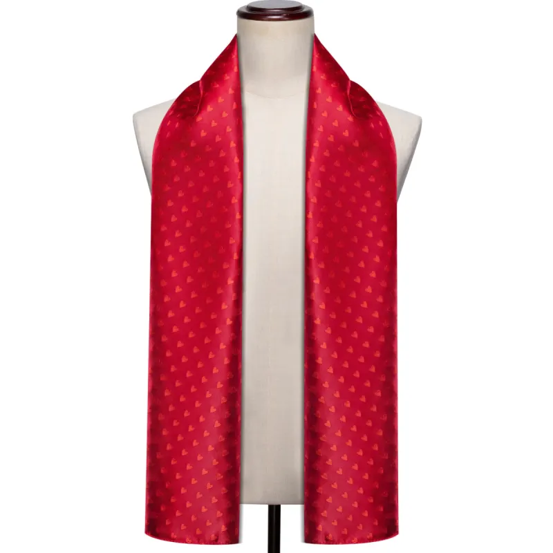 Barry Wang Silk Scarf Red Novelty Heart Scarf Accessory for Men sold by Barrywang