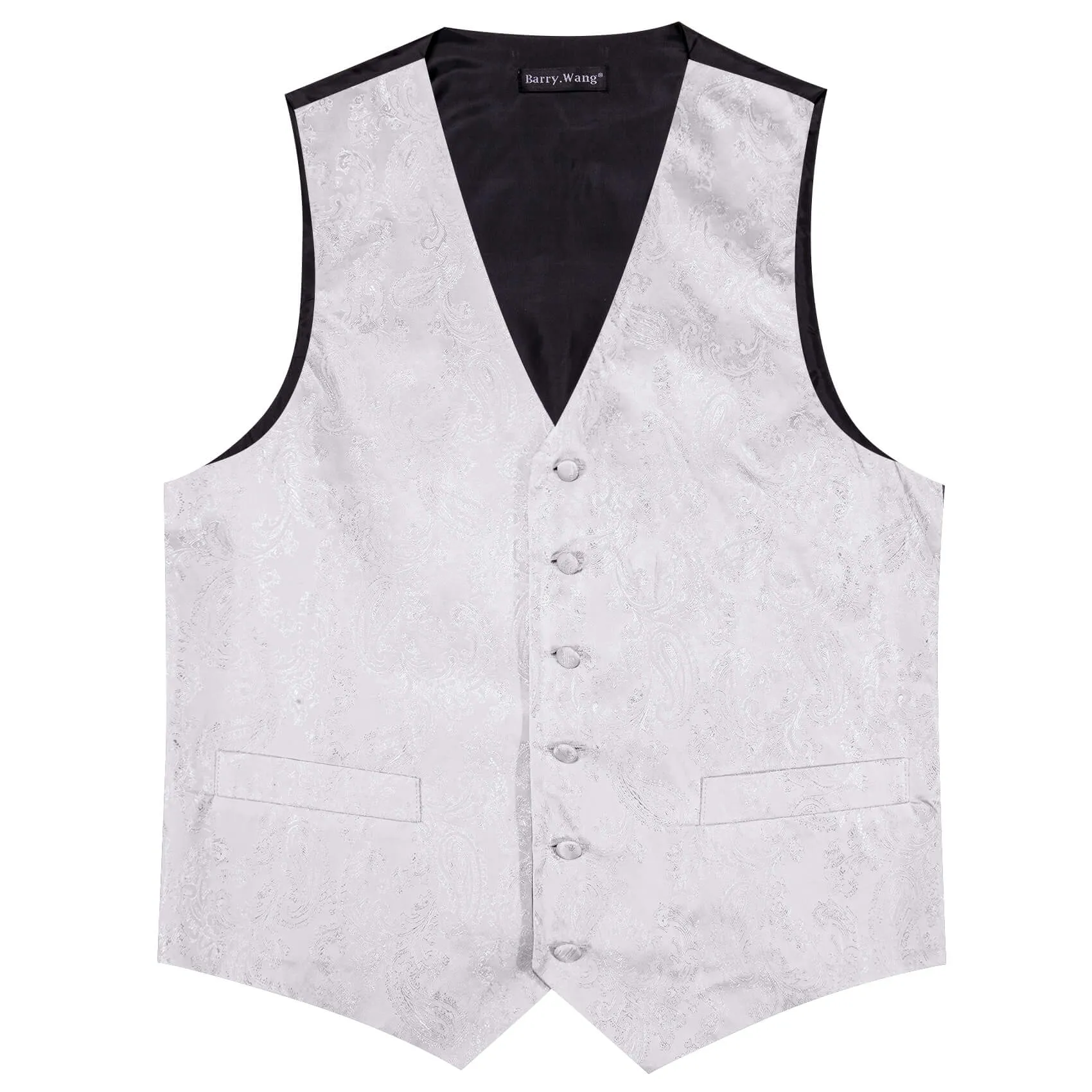 Barry. Wang 5pcs Mens Waistcoat Set GhostWhite Paisley Vest sold by Barrywang product image thumbnail 5