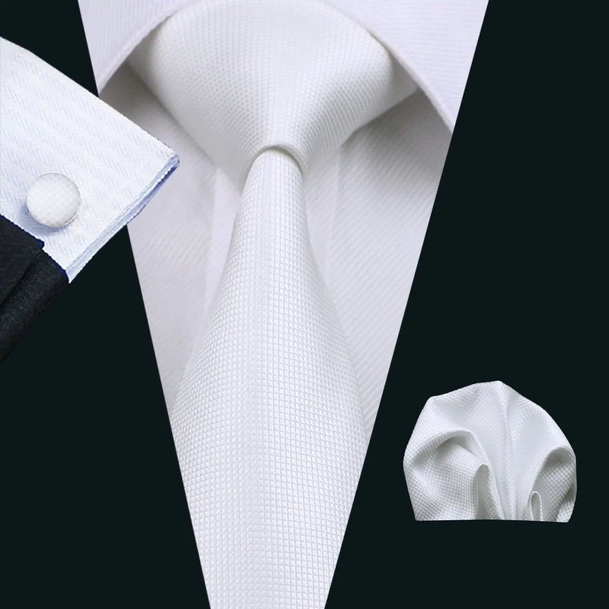 Barry. Wang Solid Tie Pocket Square Cufflinks Set sold by Barrywang product image thumbnail 4