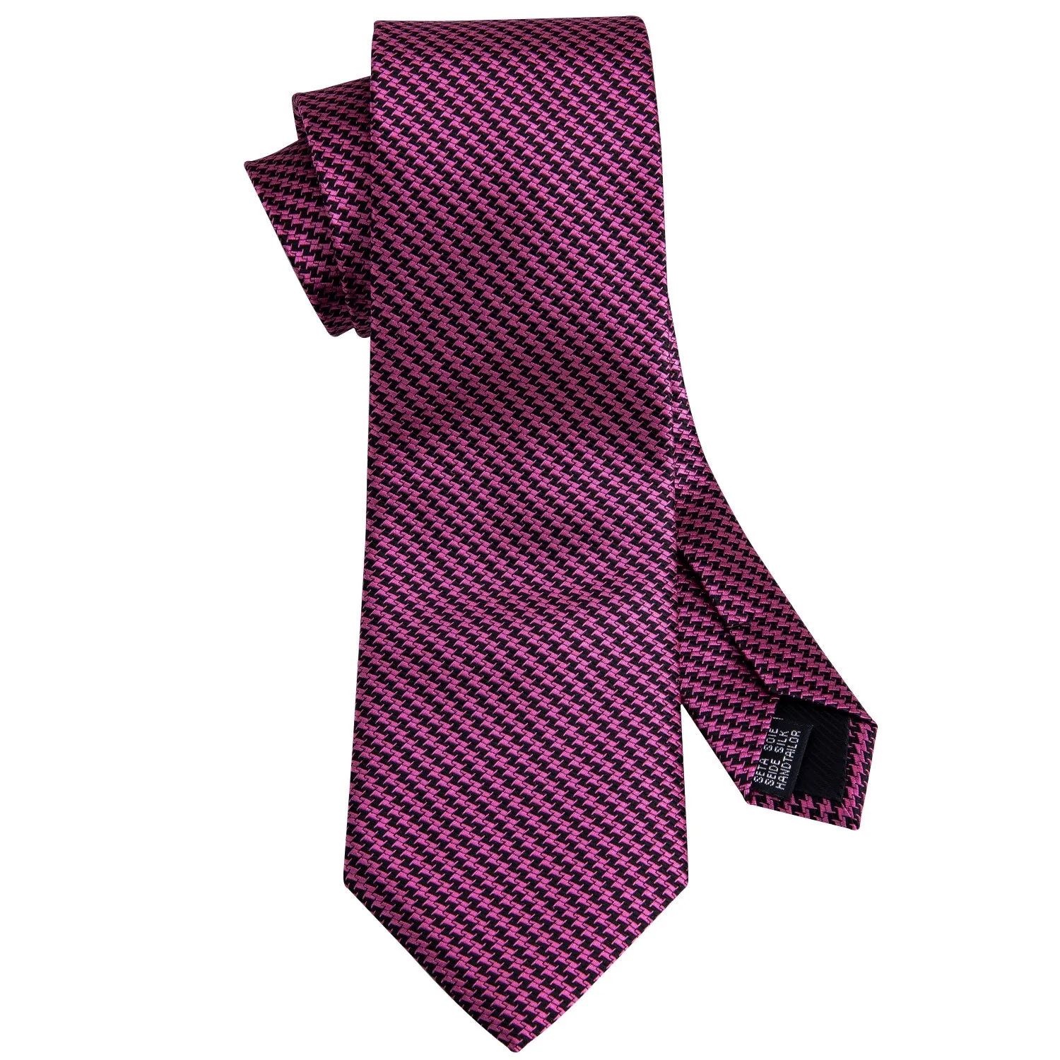 Barry. Wang Purple Houndstooth Silk Fabric Tie Hanky Cufflinks Set sold by Barrywang product image thumbnail 5