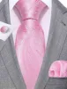 Pink Paisley Silk Tie Handkerchief Cufflinks Set sold by Barrywang