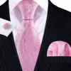 Pink Paisley Silk Tie Handkerchief Cufflinks Set sold by Barrywang