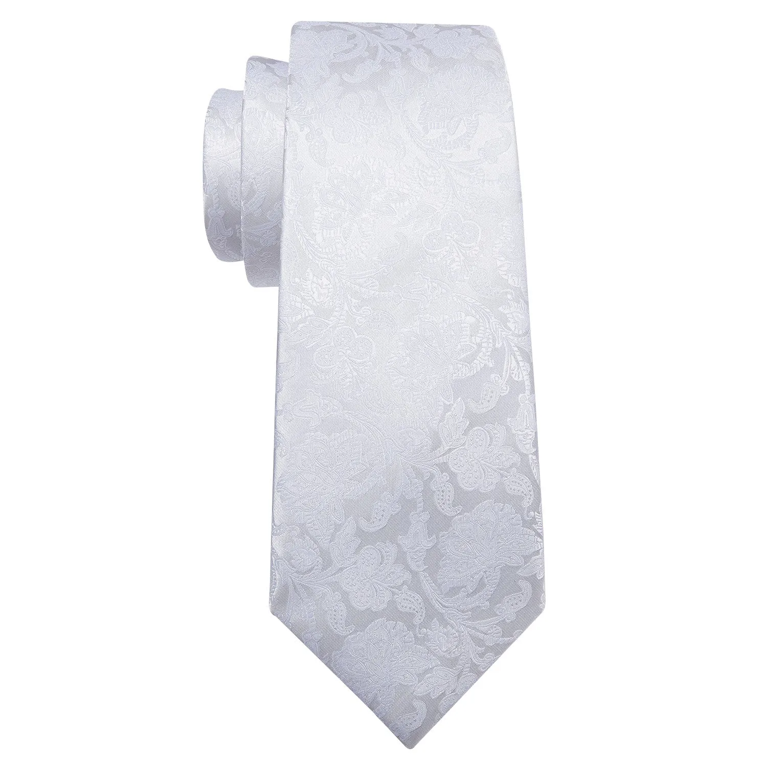 Barry. Wang White Floral Silk Tie Hanky Cufflinks Set sold by Barrywang product image thumbnail 4