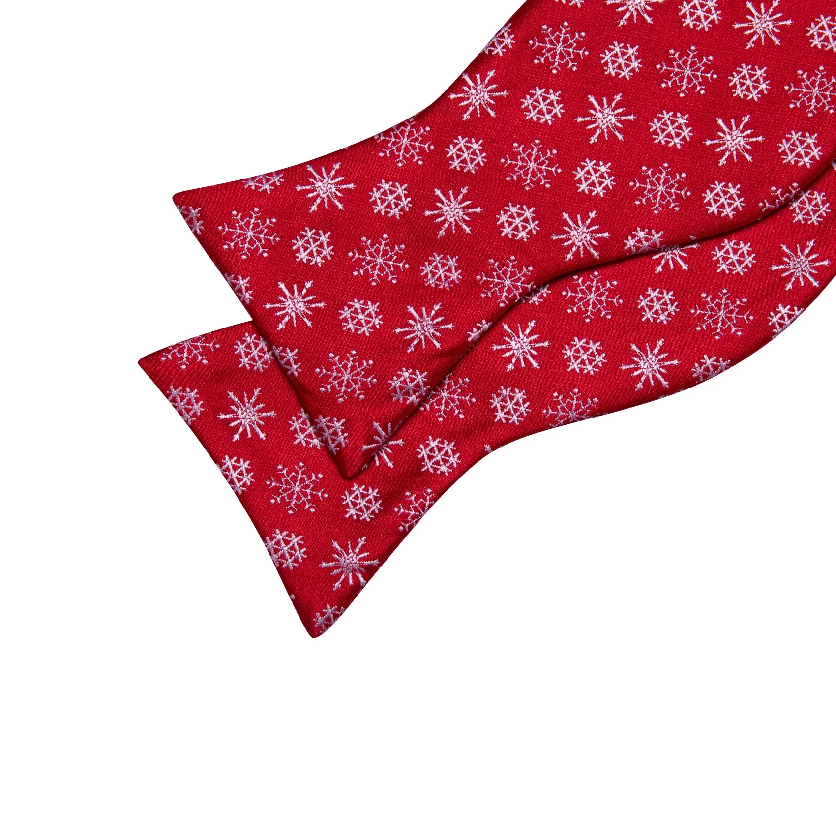 Christmas Red White Snowflake Silk Self Tie Bow Tie Hanky Cufflinks Set sold by Barrywang product image thumbnail 5