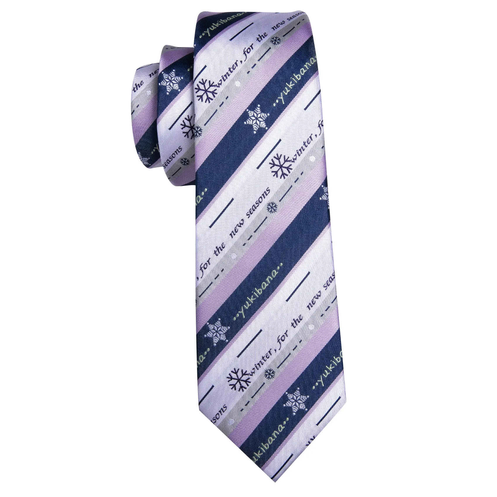 Christmas Snow Pattern Mens Striped Ties Necktie Handkerchief Cufflinks sold by Barrywang product image thumbnail 3