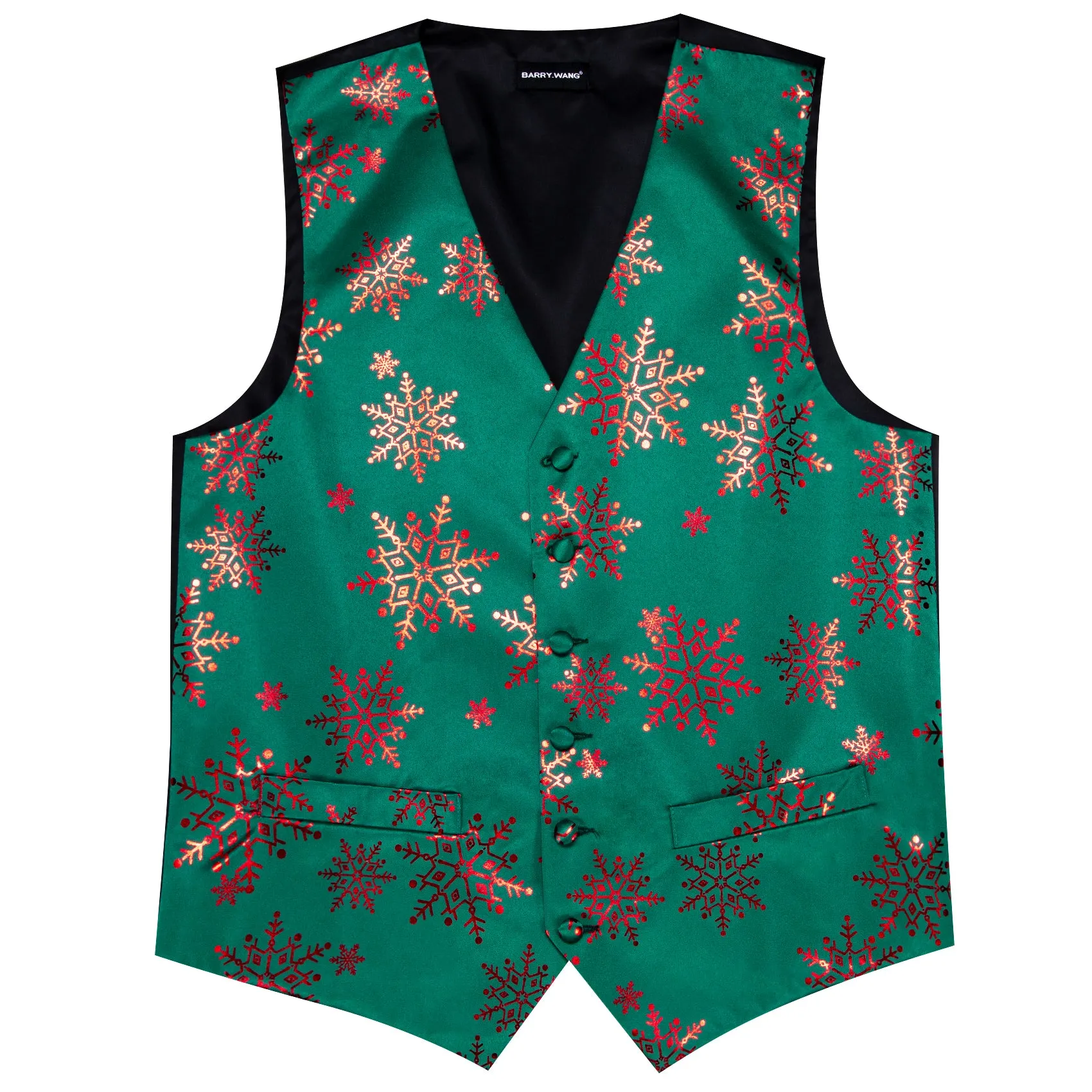 Christmas Green Red Xmas Snowflake Waistcoat Vest Tie Hanky Cufflinks Set sold by Barrywang product image thumbnail 4