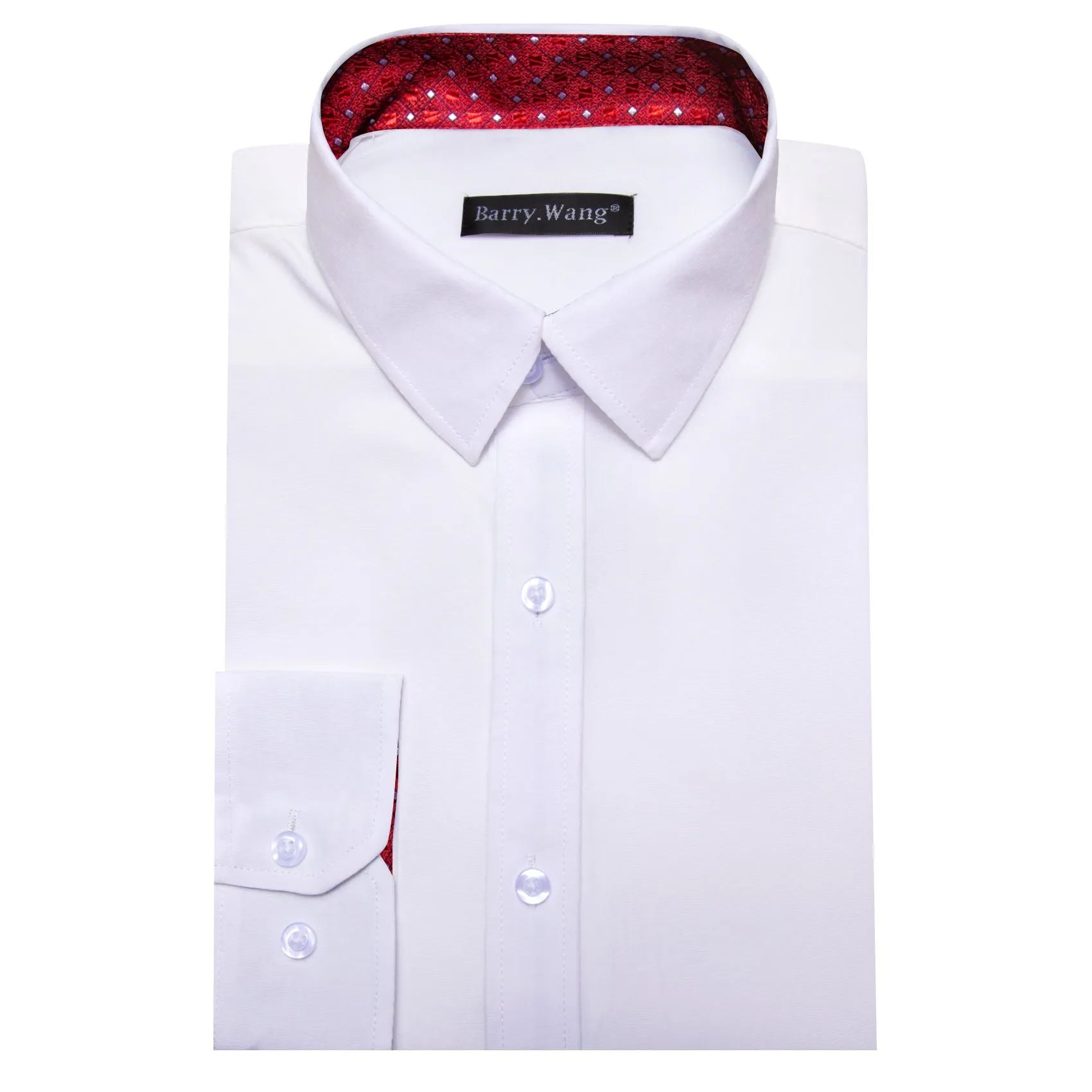 Barry. Wang Formal White Red Splicing Men's Business Shirt sold by Barrywang product image thumbnail 4