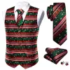 Barry.wang Men's Vest Red Green Christmas Element Silk Tie Vest Set sold by Barrywang