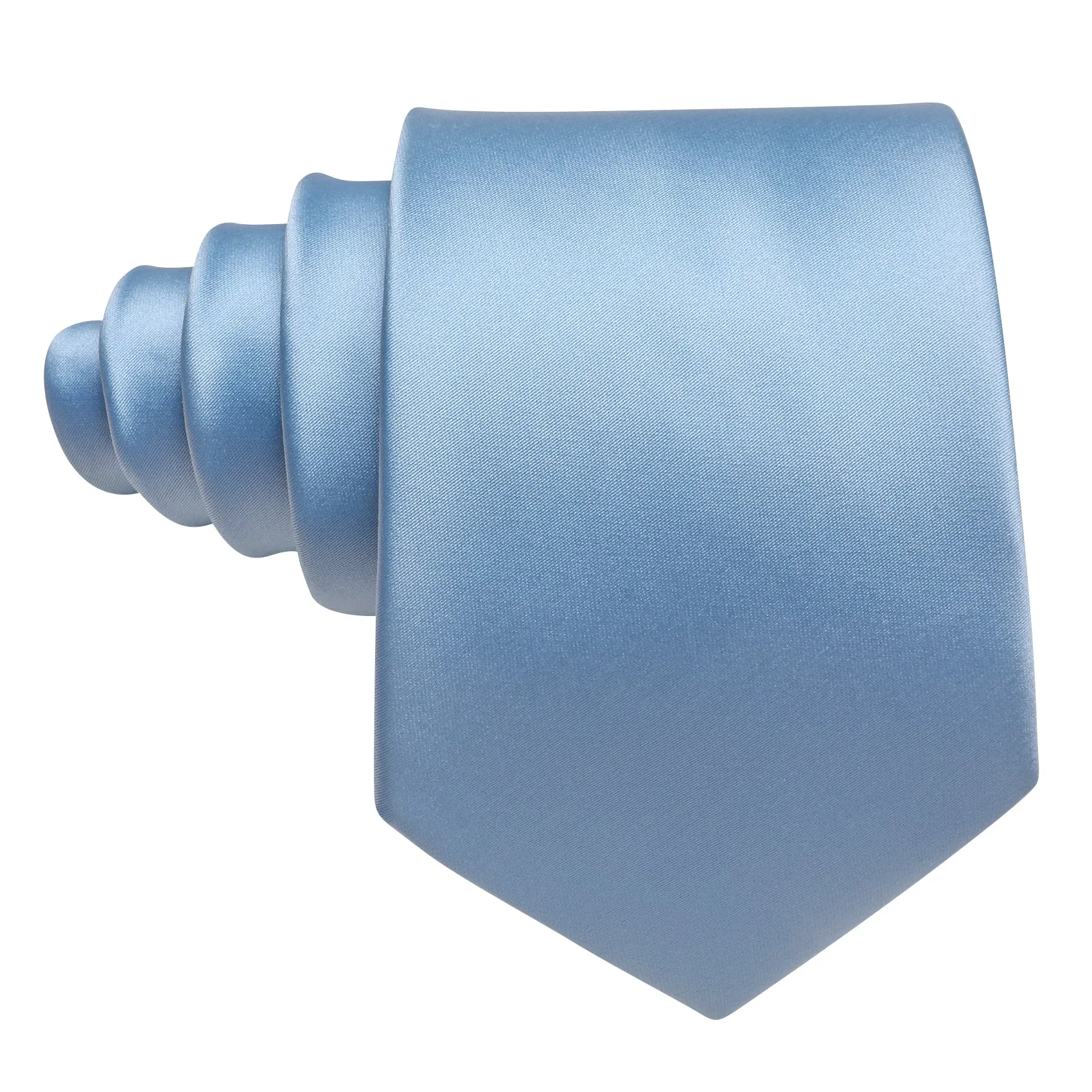 Bright Blue Solid Silk Tie Handkerchief Cufflinks Set For Men sold by Barrywang product image thumbnail 5