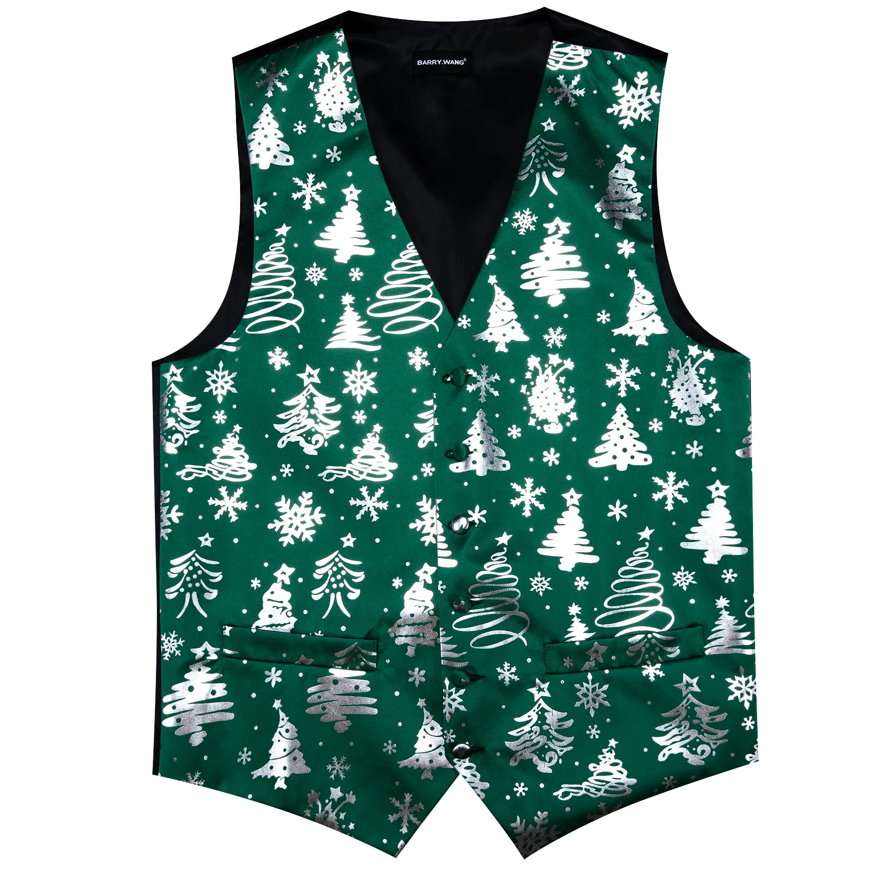 Christmas Green White Xmas Pattern Waistcoat Vest Bowtie Set sold by Barrywang product image thumbnail 5