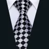 Awesome Black Plaid Tie Pocket Square Cufflinks Set sold by Barrywang