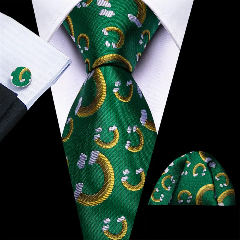 Barry Wang Silk Green Yellow Rainbow Christmas Necktie Set sold by Barrywang