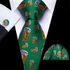 Barry Wang Christmas Green Butterbeer Holiday Necktie Hanky Cufflinks Set sold by Barrywang