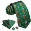 Barry Wang Christmas Green Butterbeer Holiday Necktie Hanky Cufflinks Set sold by Barrywang