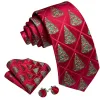 Barry Wang Silk Red Green Christmas Tree Plaid Designer Necktie Set for Men sold by Barrywang