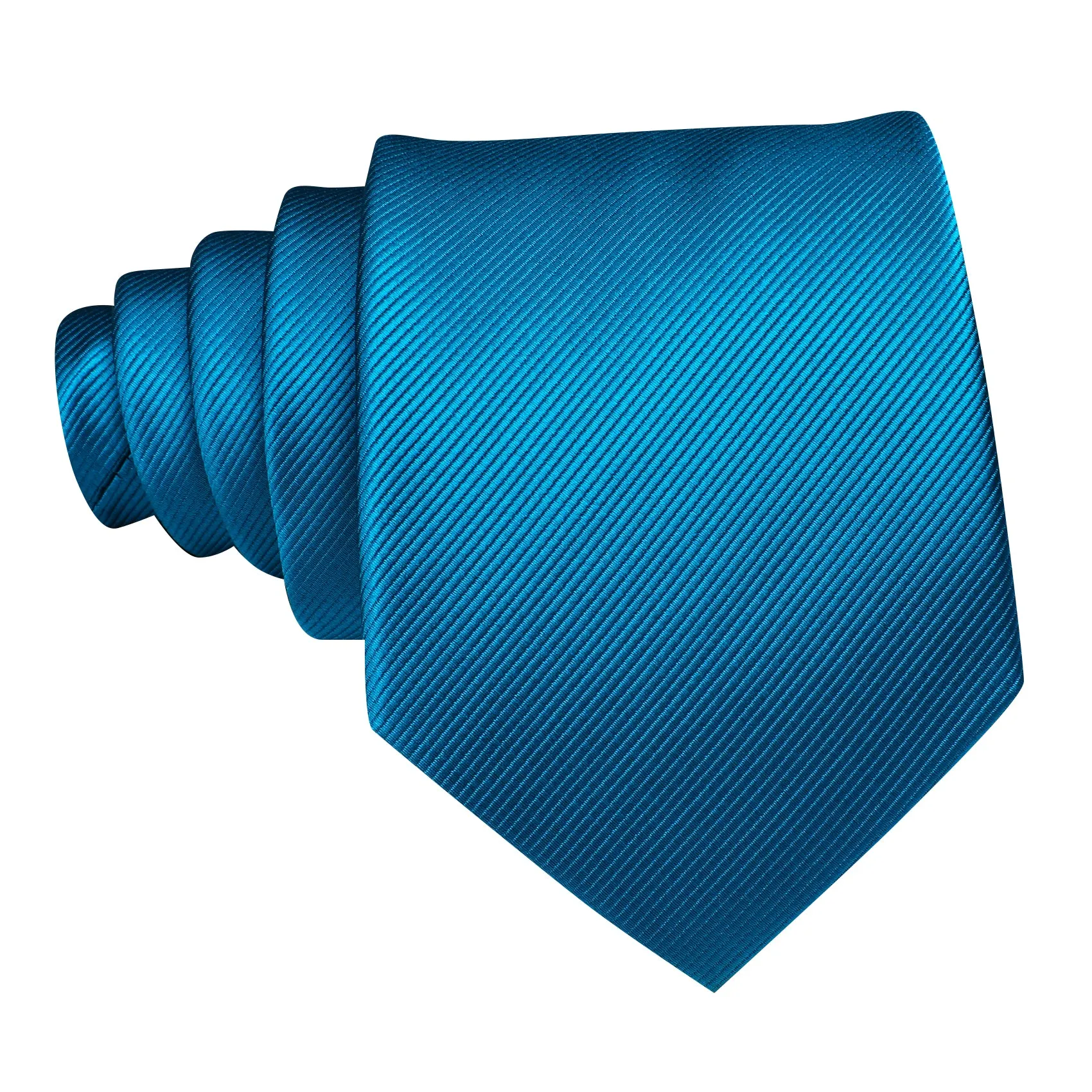 Barry Wang Deep Sky Blue Solid Silk Necktie Handkerchief Cufflinks Set sold by Barrywang product image thumbnail 5