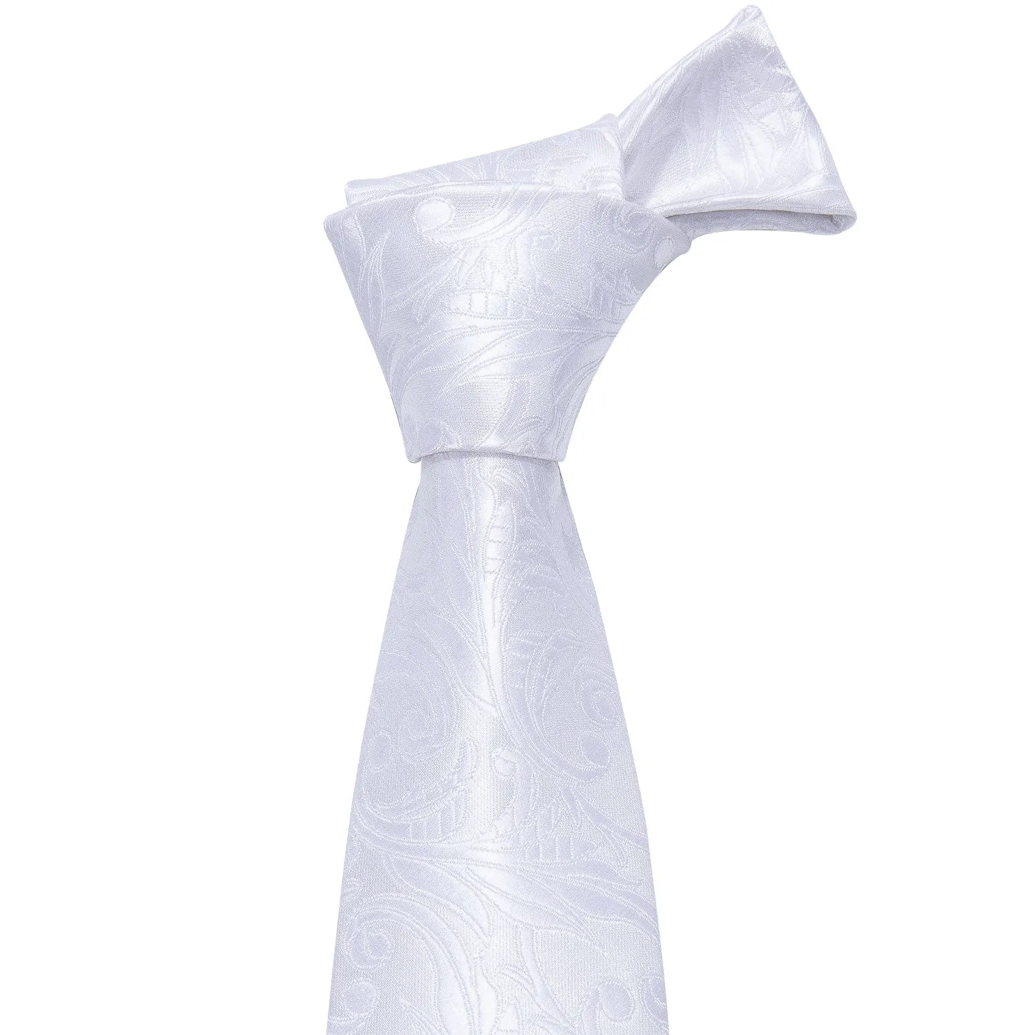 Barry. Wang Silver White Floral Tie Pocket Square Cufflinks Set sold by Barrywang product image thumbnail 2