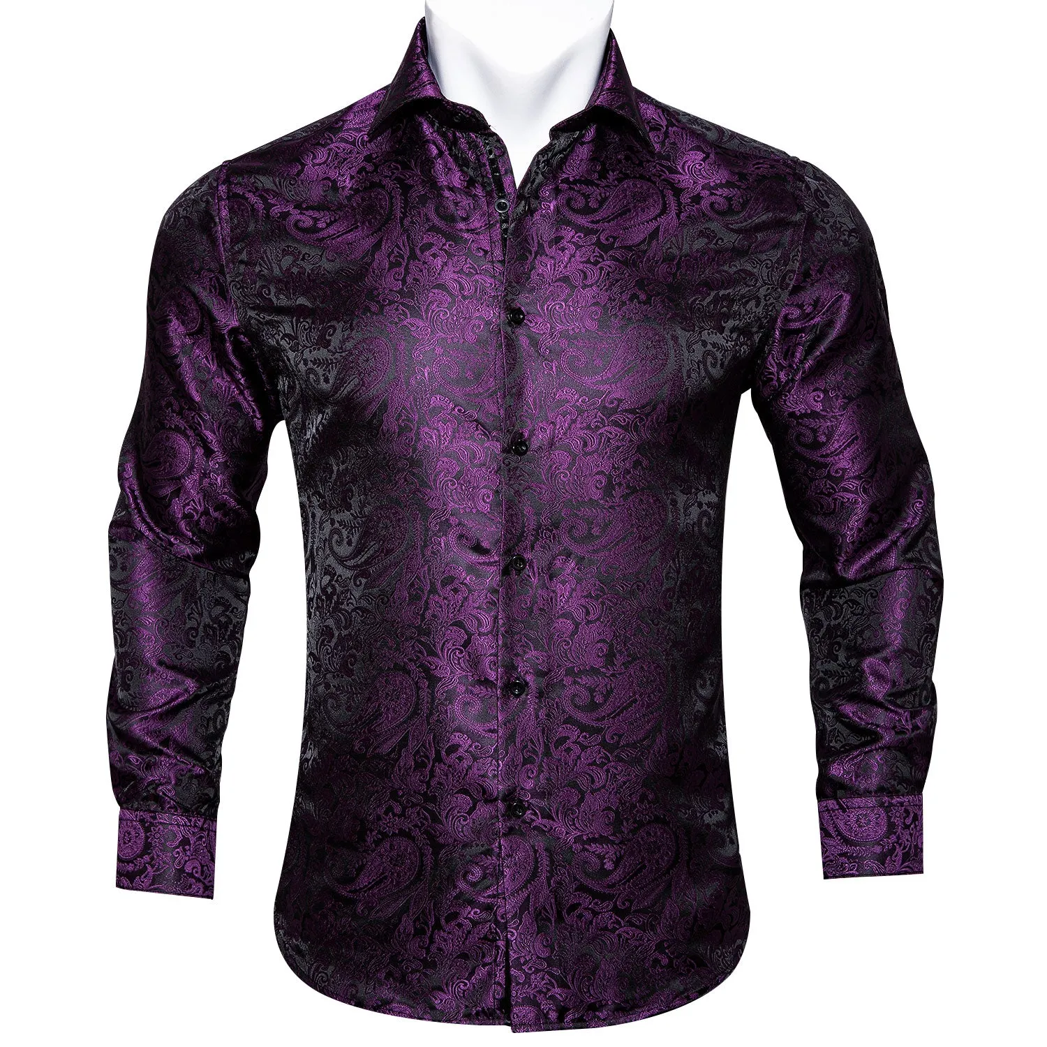 Black Friday 3PCS Bundles Deal Barry Wang Silk Button Up Mens Dress Shirts sold by Barrywang product image thumbnail 4
