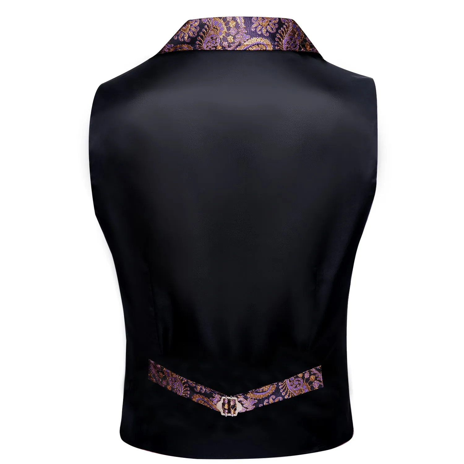 Cyber Monday Flash Sale Barry Wang Luxury Men's Novelty Purple Blue Paisley Silk Formal Vest sold by Barrywang product image thumbnail 5